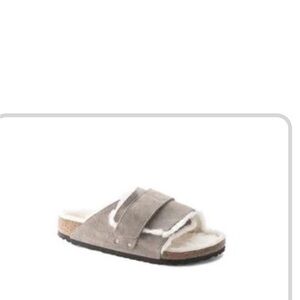 Cozy Gray Shearling Slide Sandals